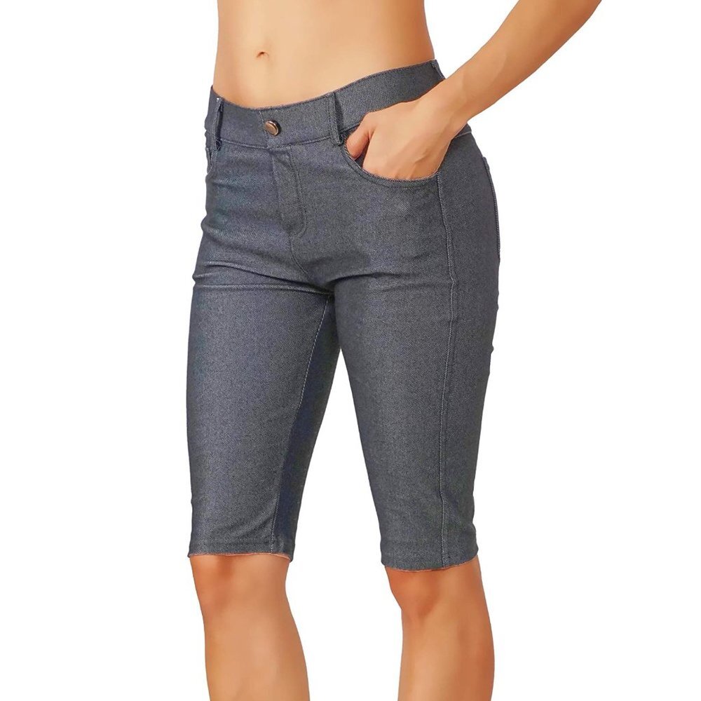 Jean Look Cotton Blend Jeggings Tights Slimming